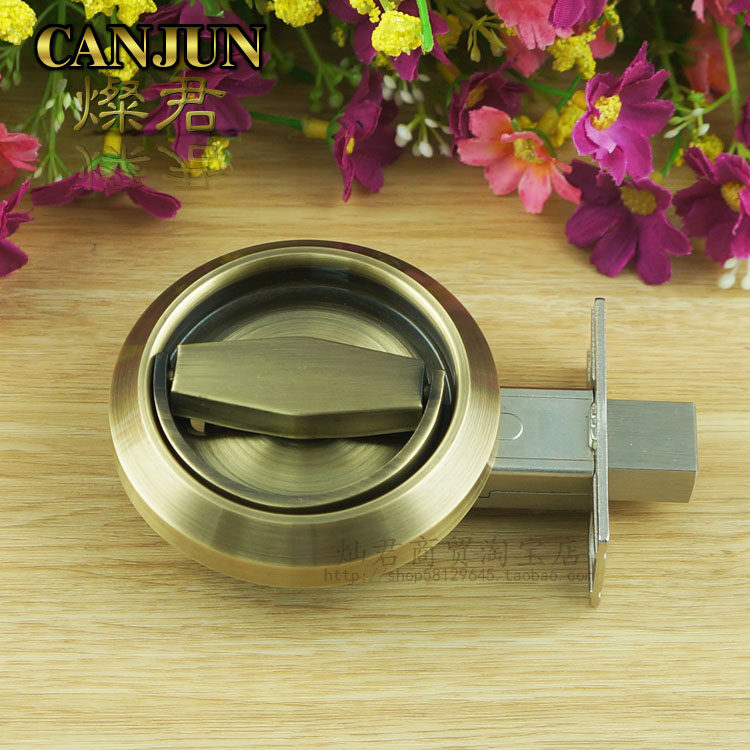 304 stainless steel single-sided hidden dark door lock background wall door lock invisible door lock hide door lock pull ring handle-Taobao