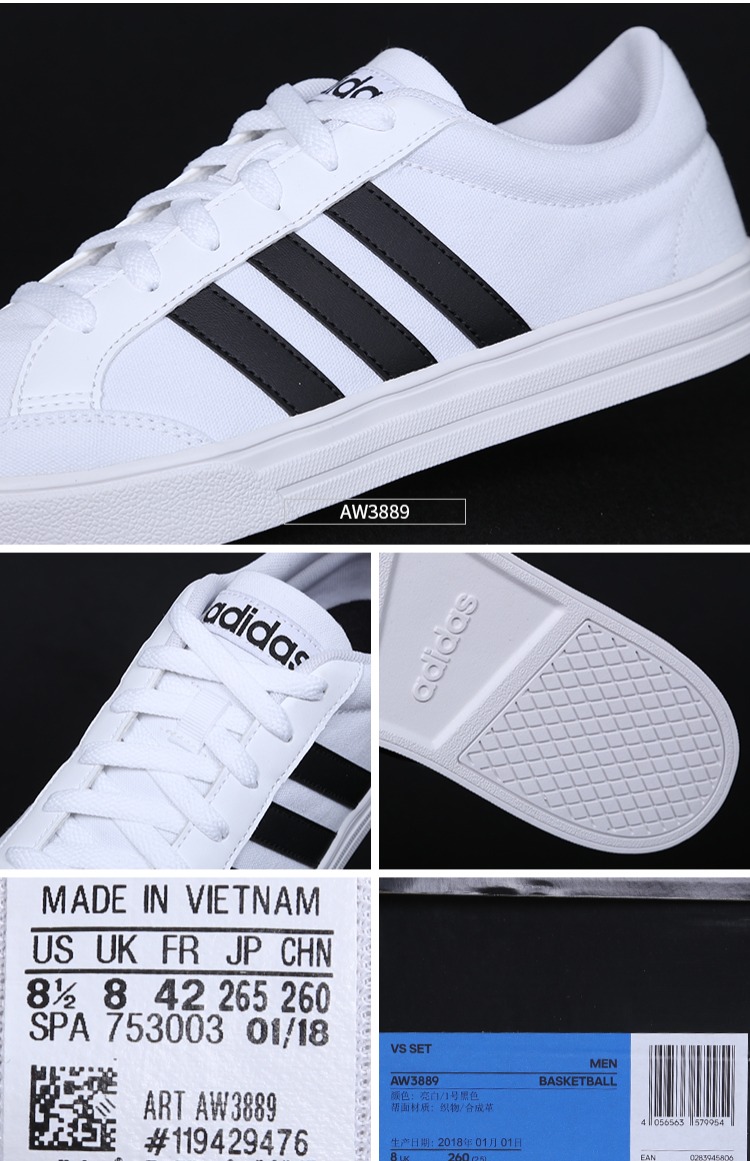 Giày thể thao nam Adidas NEO thấp để giúp giày thể thao vải nhẹ có thể đeo AW3890 BC0131 giày sneaker nữ trắng