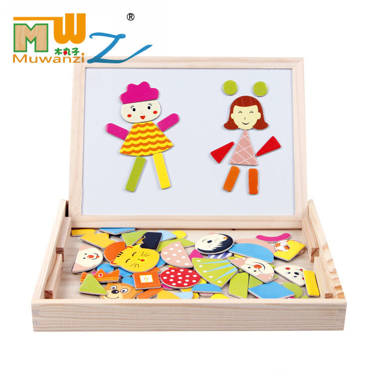Children's stereoscopic jigsaw 3 to 6 years 3D Magnetic parquet of the music Brain Wisdom Development Wood Assembled 7 Qiaqiao