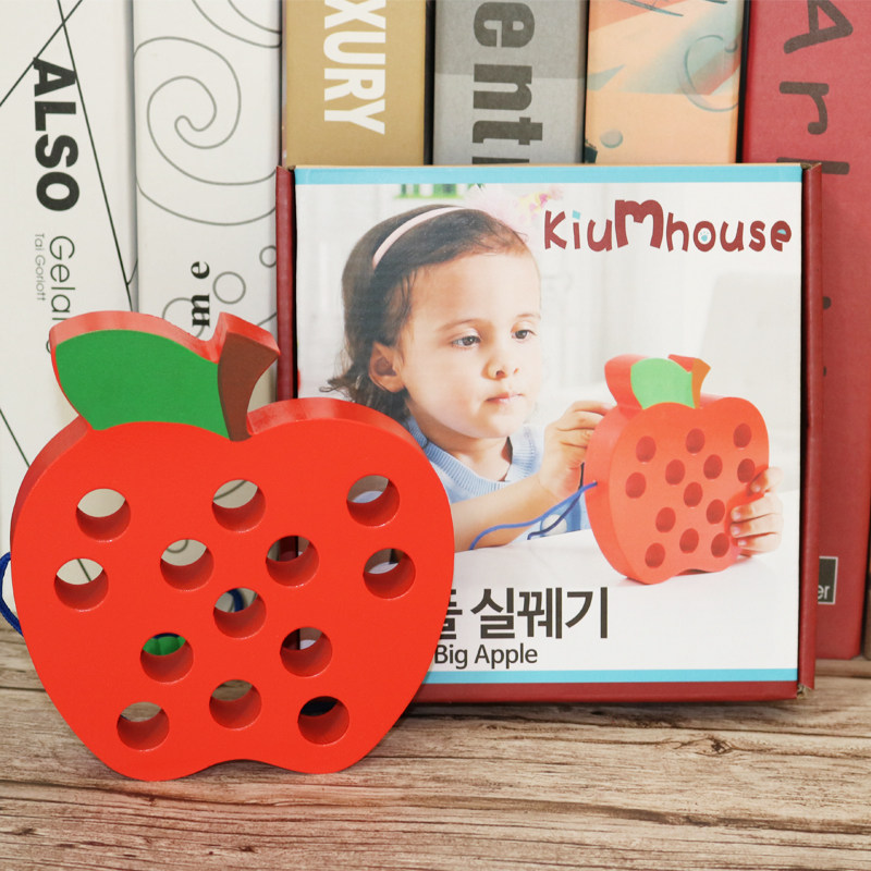 Baby threading string bead puzzle toy infant Early teaching wearing rope child hand fine action training teaching aid