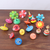 Traditional wooden color rotating small gyro kindergarten children exchange small gifts Manual rotating baby toys