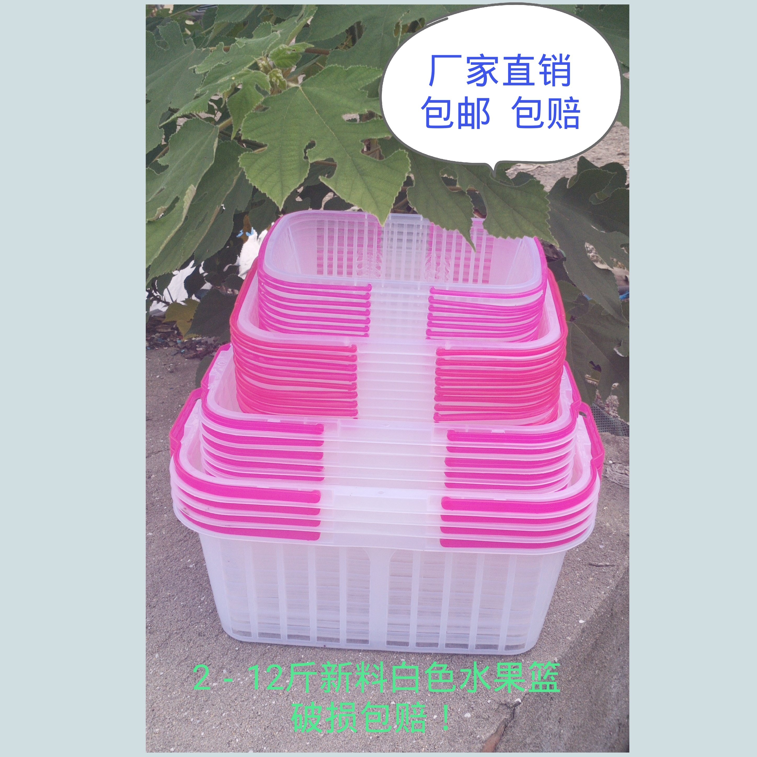 2-12 pounds white plastic portable fruit basket bayberry strawberry Loquat cherry mulberry grape basket