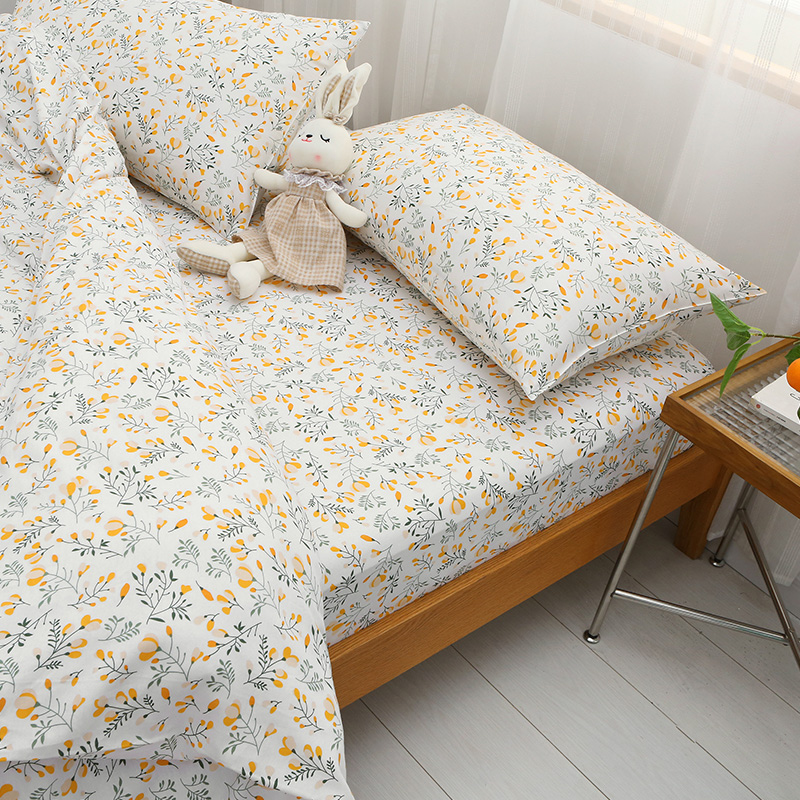 Export British quality pure cotton printed bed sheet one piece cotton single double quilt cover 1 5m1 8m student dormitory