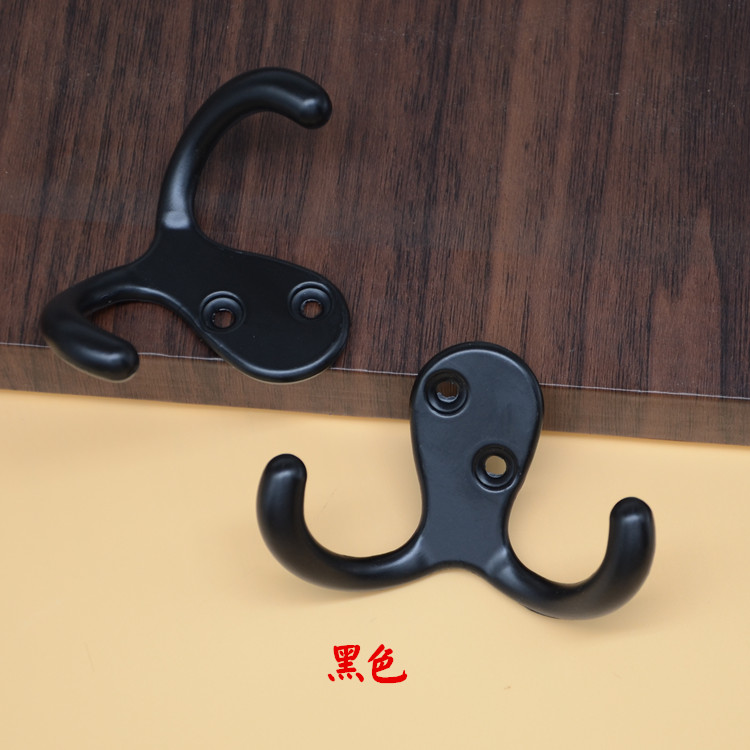 European Antique Cabinet Door Clothes Hook Wall Hook Clothes Hook Up and Down Double Hook Charcoal Black Green Antique Black Bronze