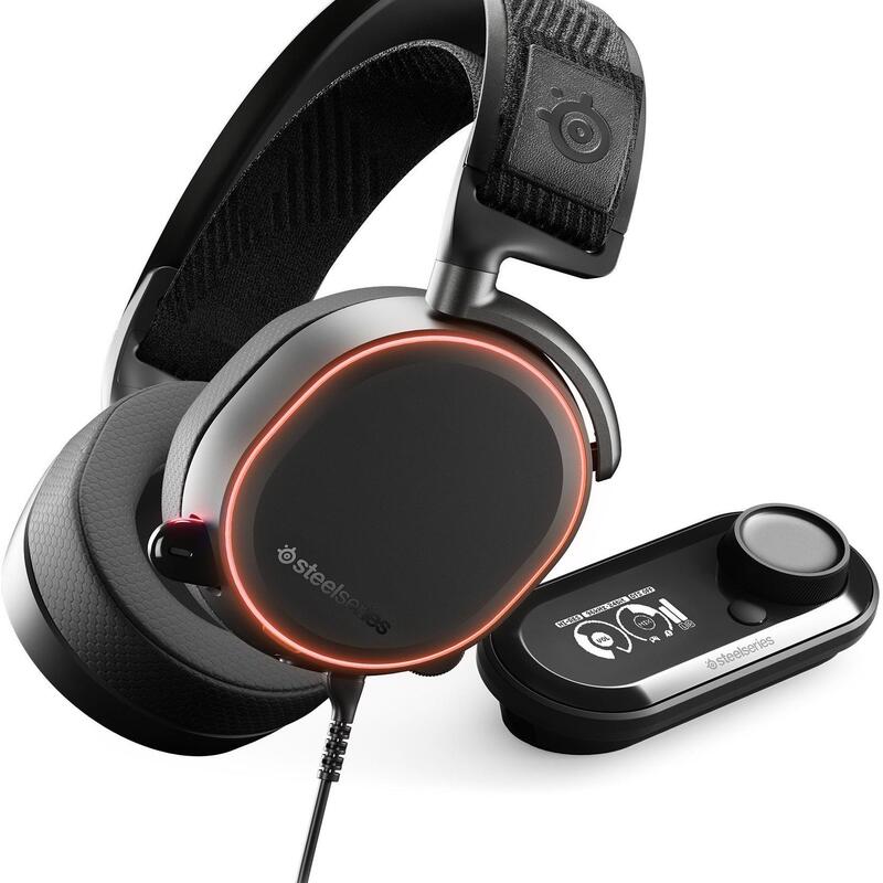 Steelseries Ice Pro Headphones + Game Dac Sound Card, Over-Ear Competitive High-End Headset Supports 7.1