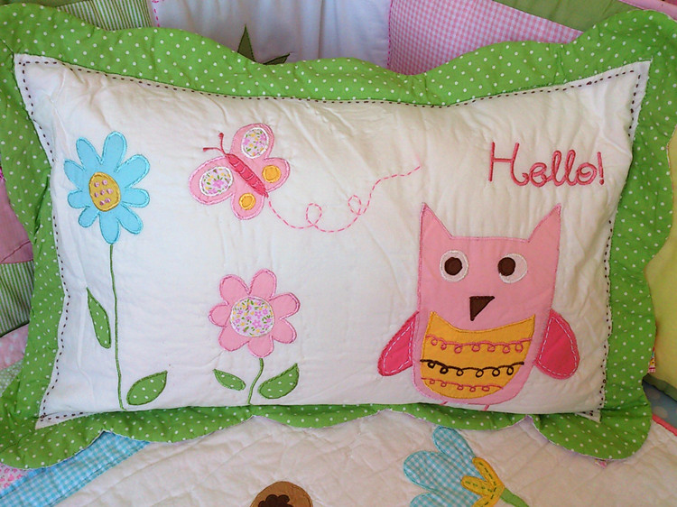 New product Single girl Girl Pink Quilted Pillowcase Pillowcase Pillowcase Full Cotton Girl Child Pure Cotton Thickened Owl