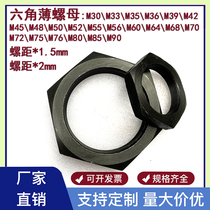 Black fine tooth thin large nut hexagonal nut flat lock nut with female cap M30-M90