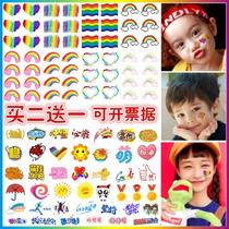Rainbow Tattoo Sticker Gradient Dazzling Face Tattoo Sticker Fashion Event Marathon Face Sticker Waterproof Lasting