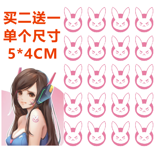 Watch Pioneer DVA D VA Face Pattern Song Hanna Rabbit Tattoo Patch Cosplay Tattoo Patch Custom