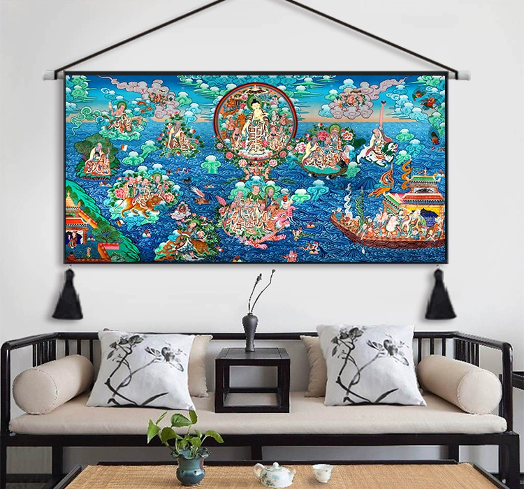 Phật cạnh Thangka bức tranh tấm thảm chăn phòng khách phòng ngủ nền tường trang trí hành lang để chặn bức tranh tường gió quốc gia