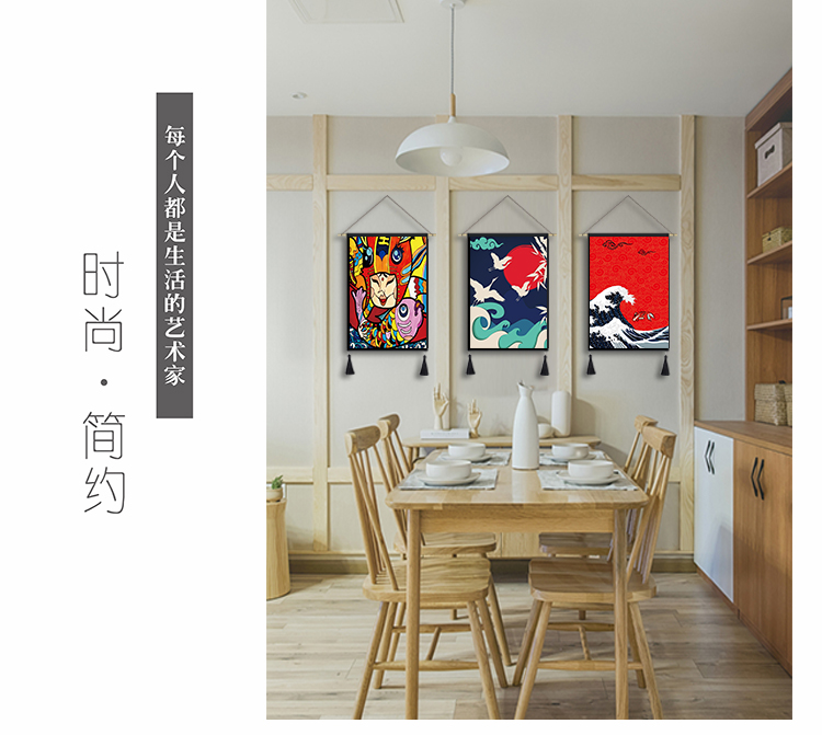 Kamogawa Nai Phong cách Nhật Bản và vải gió treo tấm thảm sushi nhà hàng nền tường phong cách Nhật Bản trang trí nhà bìa thảm treo tường anime