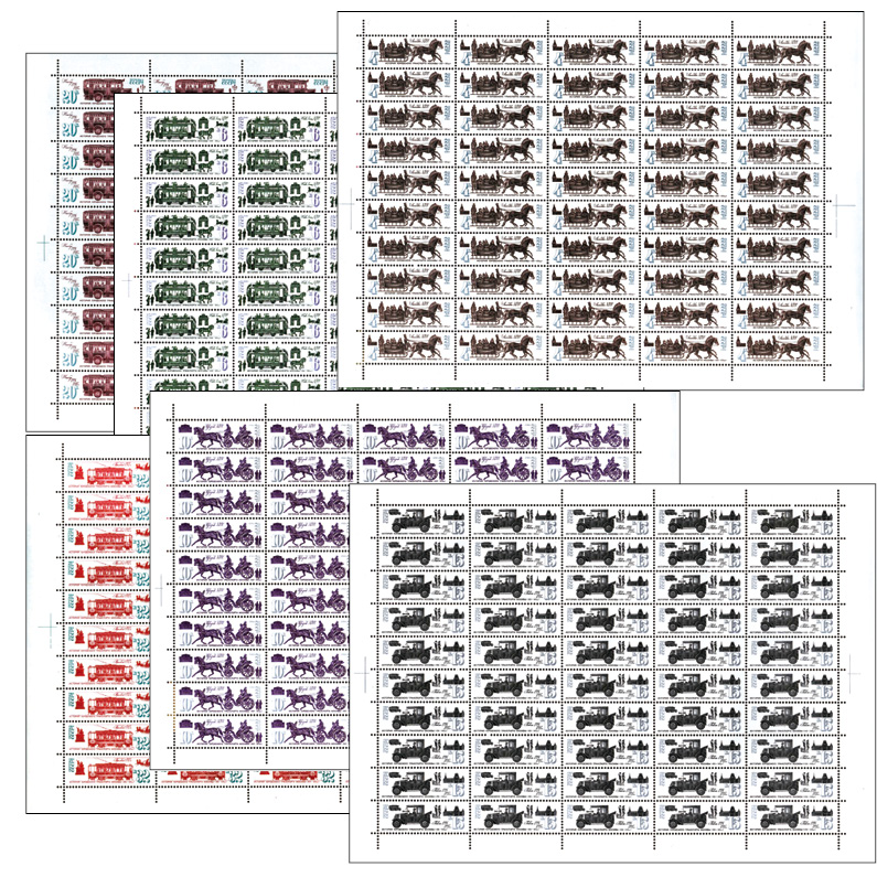 Soviet Union 1981 Moscow City Traffic History (engraved version) 6 full (full version 6 editions of 50 sets) New