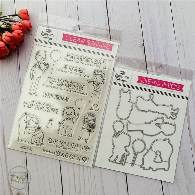 MFT Festive Old Friends Imported Clear Stamps & Dies