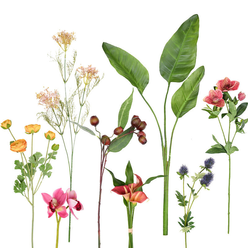 ins Nordic style interior decoration green plant leaves simulation flower fake flower living room flower arrangement table bouquet flower arrangement