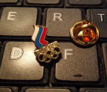 2016 Rio Olympic Games badge in Brazil Russian Olympic Committee NOC badge evergreen small badge