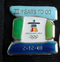 2010 Vancouver Winter Olympics badge Countdown badge Countdown to 2 years badge