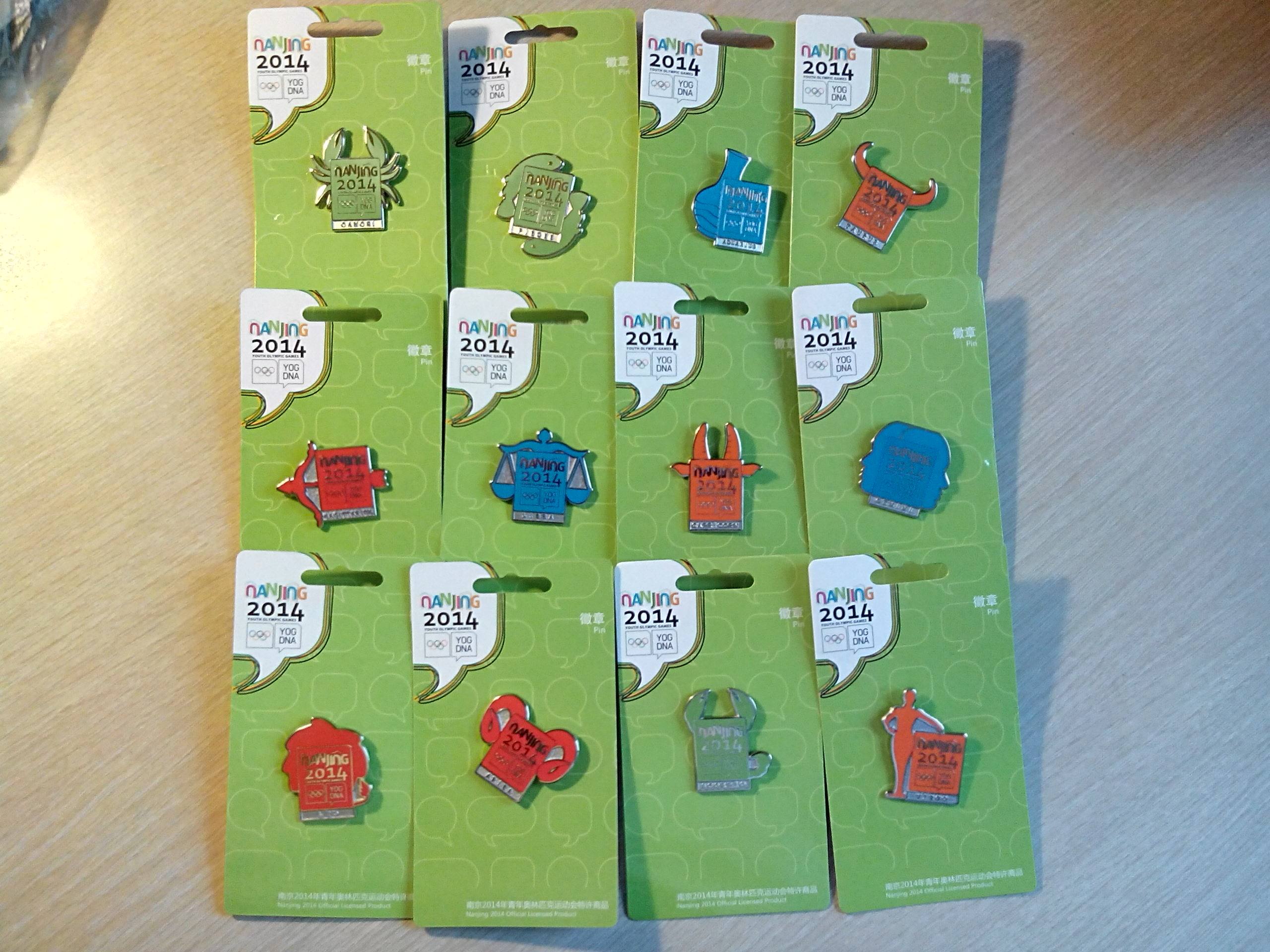 2014 Nanjing Youth Olympic Badge Official Badge 12 Constellation Badge Set