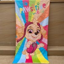 Foreign trade tail pure cotton cartoon bath towels All cotton children Step up beach towels Adult cut Puppy Team
