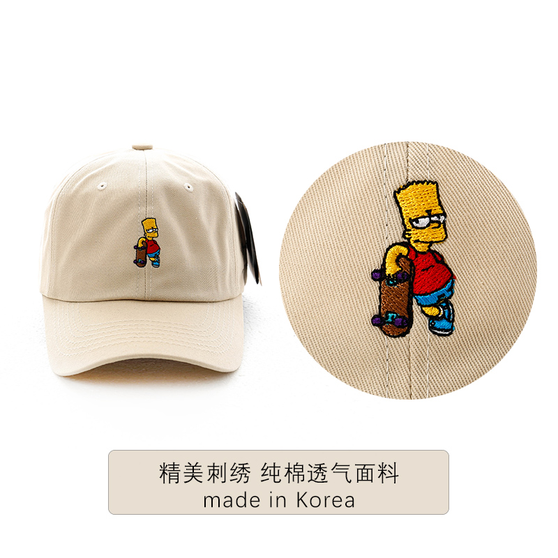 South Korea imported SIMPSON baseball cap SIMPSON skateboard standing cartoon cute duck tongue hat men and women new