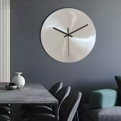 Modern minimalist industrial style silver living room wall clock without digital studio decoration clock round Nordic Bell ornaments