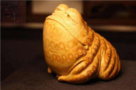 Bamboo Root Engraving Tripods Large Golden Toad Fun Collection Handmade Bamboo Sculpture Pendulum Pieces Old Stock Full Of Bamboo Nails Famous