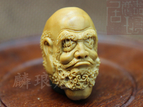 Olive Core Carving Dharma Head Handmade Realistic Style Single Hanging Pendant Wen Play Vajra Bodhi Star and Moon Accessories