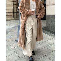 Gahkstudio heavily on new high quality wool broad legs nine pants high - sense 50 wool