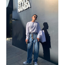 Gahksteudio Korean designers heavy new high - quality cut jeans are thickened