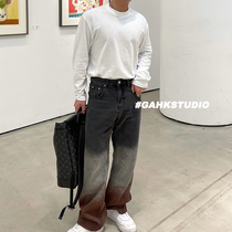 Gahksteudio New Years New Years Day Korean designer gradient design stuffed jeans