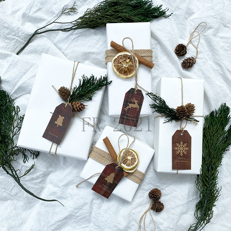 Pingcon Pine Cinnamon Cinnamon gift packaging paper package Pure white kraft paper gift DIY is super large