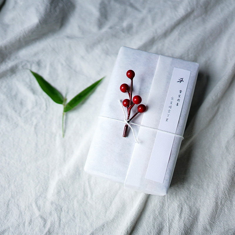 May the ancient Chinese style gift wrapping paper pure white silk handmade gift DIY always be happy