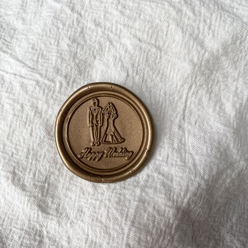 Happy Wedding Happy Wedding Seal Finished Tear Off and Sticker Diameter 25mm