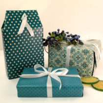Lake blue wave dot oblique Plaid retro pattern gift wrapping paper gift DIY send silk belt bag shoe box