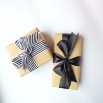 Black and white striped ribbon Kraft paper wrapping paper gift wrapping paper gift ribbon 2 m