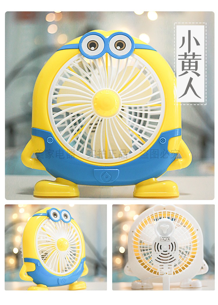 Phim hoạt hình quạt mini sinh viên ký túc xá văn phòng bàn câm đầu giường phòng ngủ trang nhỏ quạt gió lớn - Quạt điện quạt hơi nước mini