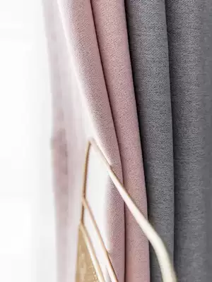 Nordic 2021 new cotton and linen full shade curtain cloth bedroom sun shade cloth atmospheric splicing thickening customization