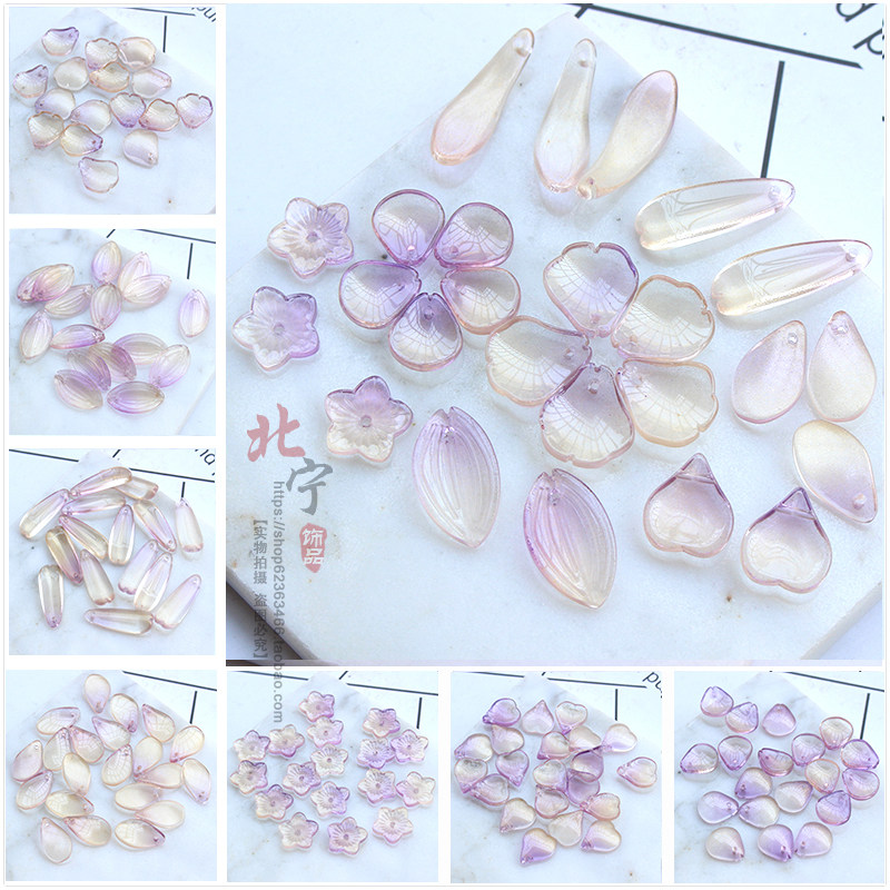 20 price light purple gold powder Man fish Ji Gradual Layer Color Glazed Petal Hand DIY Hairpin Luge ACCESSORIES MATERIAL
