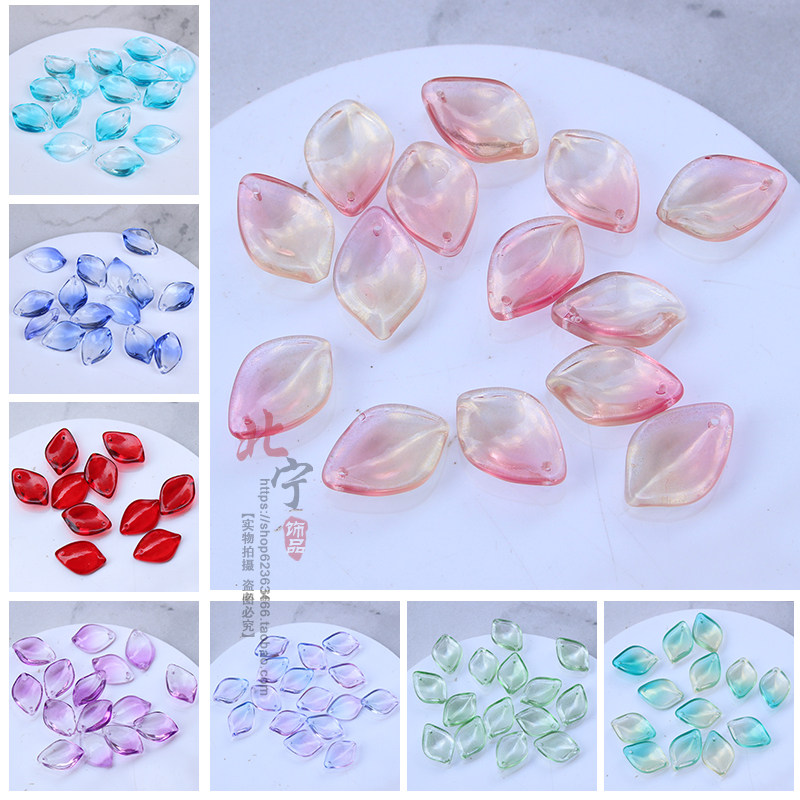 10 price Czech crystal lilies Petal Gradual Gold Silver Powder Glazed Petals Diy Hand Haircut Walking accessories