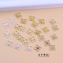 8mm copper four-leaf clover connection buckle gold-plated silver four-color connection ring manual DIY tassel hairpin comb accessories material