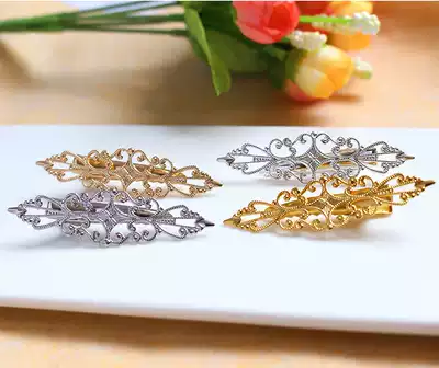 Copper plated 4 colors 15*57mm flower piece duck tongue hairpin DIY handmade ancient style headdress hair accessories hairpin accessories material