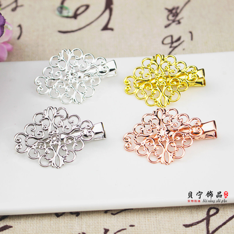 Copper Paulsen Nostalgia Vintage Floral Flake Duck Tongue Clip Hairpin Clip Duckbill Clips Hair Clip Goosehead Accessories Material