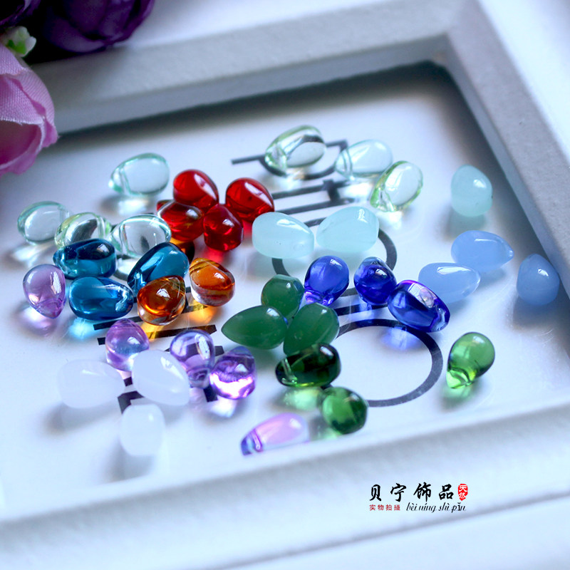 6 * 9mm cross hole Czech glazed bead drop beads DIY ornament accessories Ancient wind steps hairpin accessories Materials