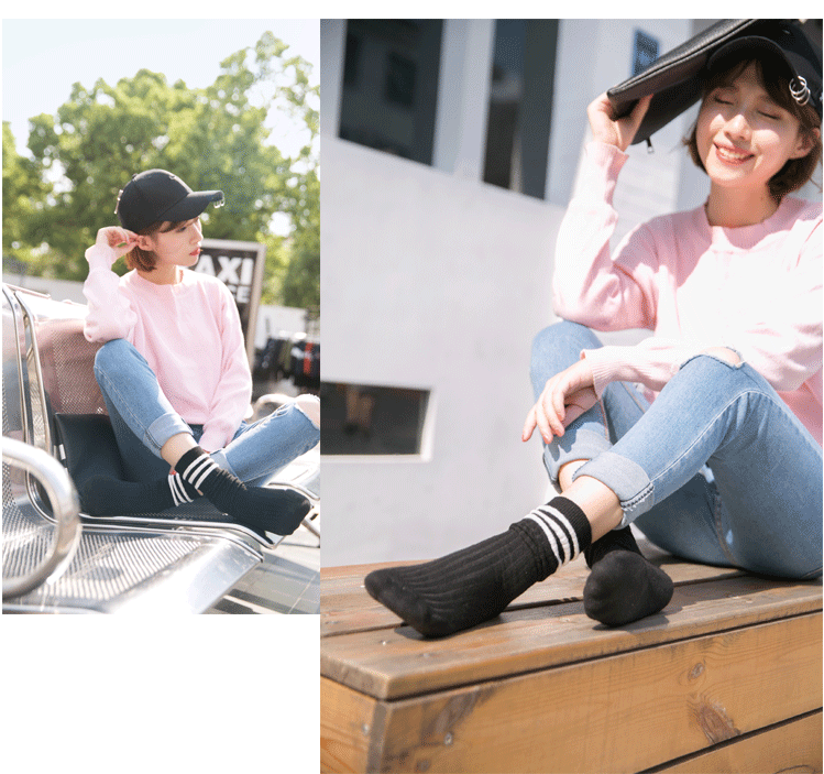 Ba thanh vớ Nhật Bản vớ nữ cotton Hàn Quốc retro gió đại học mùa thu hoang dã và mùa đông thủy triều ngắn vớ vớ nam xuất khẩu
