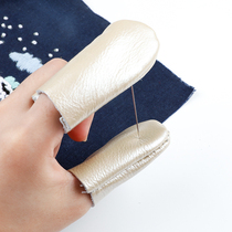 Protective leather fingertip leather thimble finger guard finger sleeve anti-poke hand tool DIY wool felt poke and embroidered hand