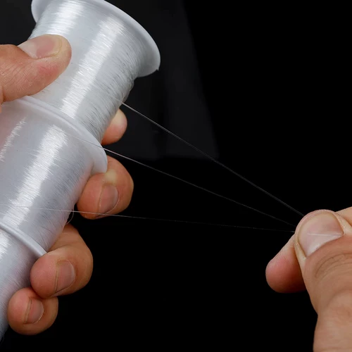 Прозрачные эластичные шелковые нитки ручной работы, белая плетеная леска, 0.2mm