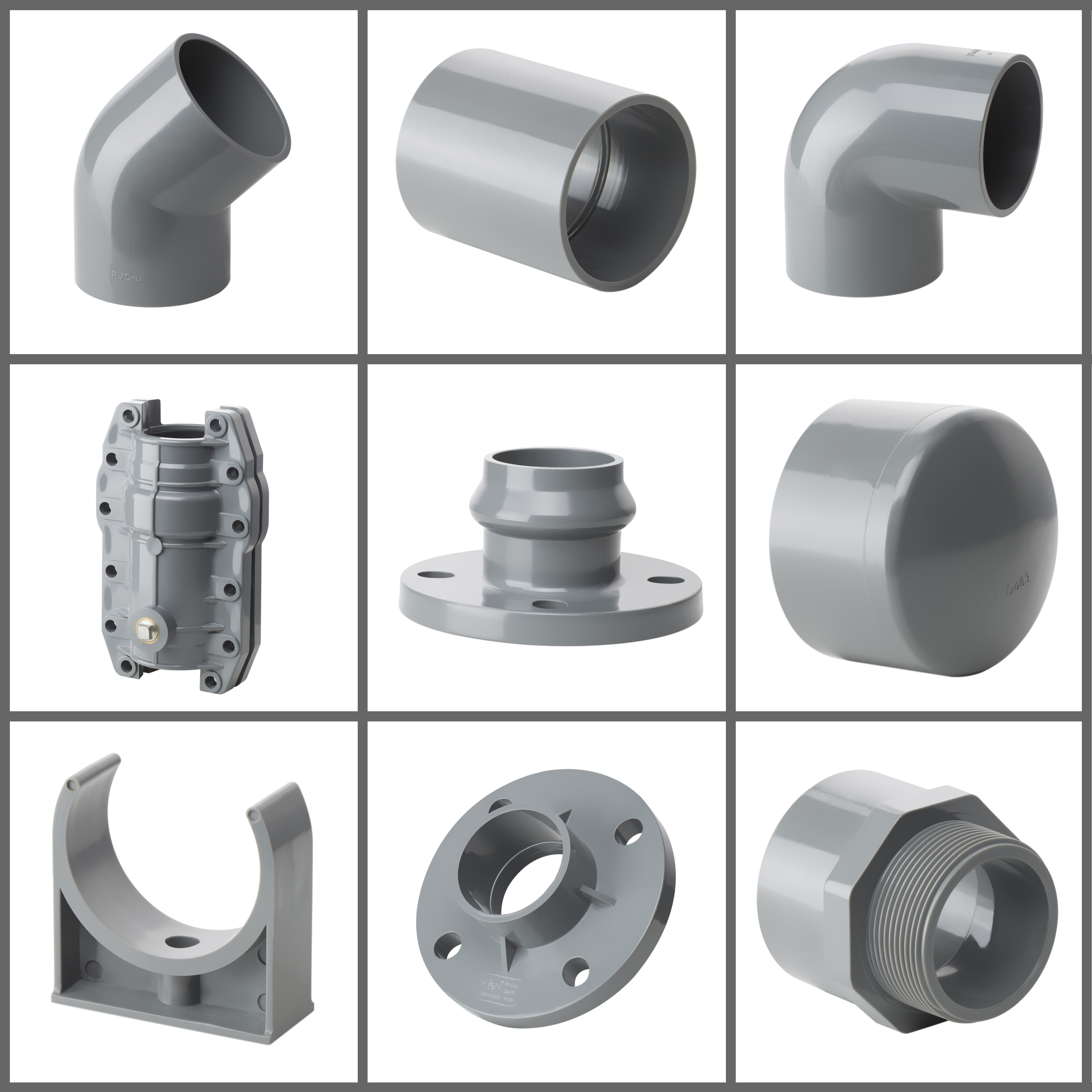 PVC90 degree elbow 45-degree elbow direct tube plug external wire pipe Capping flange Haff section dn50