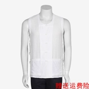 Mùa hè mới trung niên quần áo nam Tang vest vest cotton giản dị và vải lanh miễn phí áo nóng màu quốc phục Trung Quốc