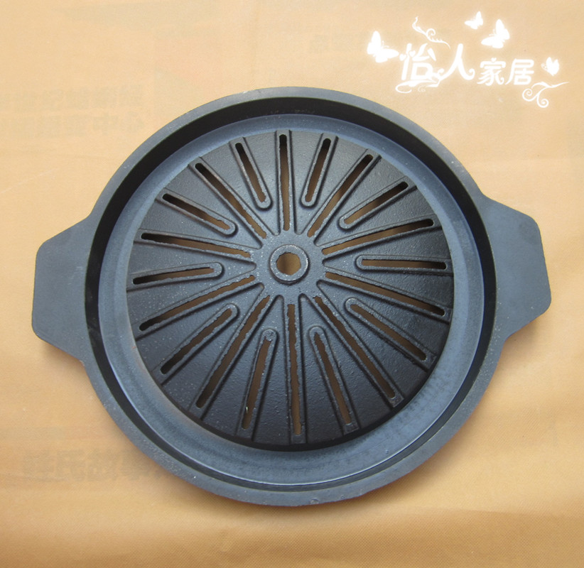 Special offer round cast iron teppanyaki plate barbecue grate steak grill plate gas stove induction cooker restaurant household multi-use