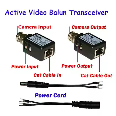 Twisted pair video transmitter 75ohms BNC to 100 ohms RJ-45 BNC to RJ45 converter