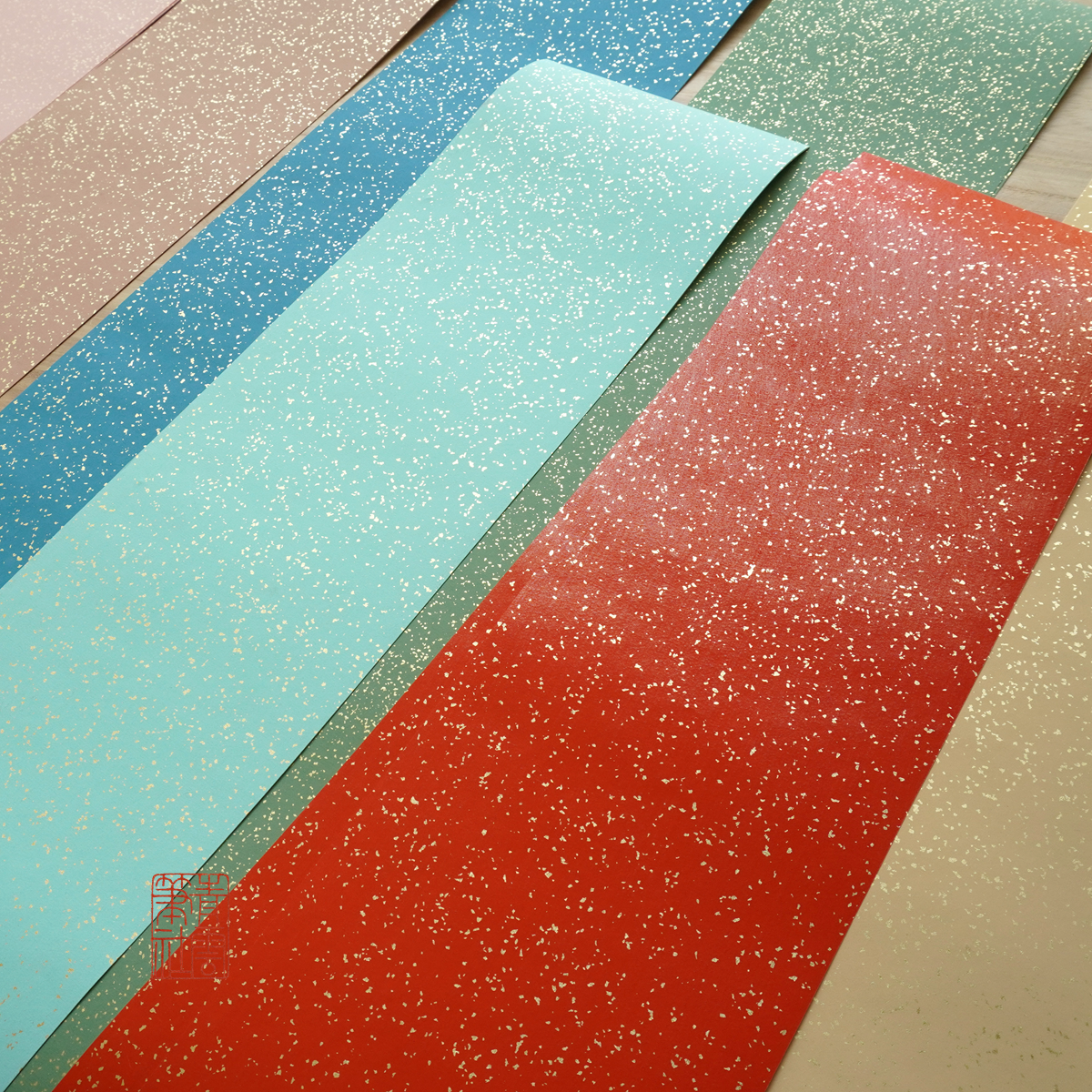 Qingyun Pen Society Caviar Gold Study Lianjin Longtang real gold wax note small couplets sprinkled with gold rice paper 8 colors optional